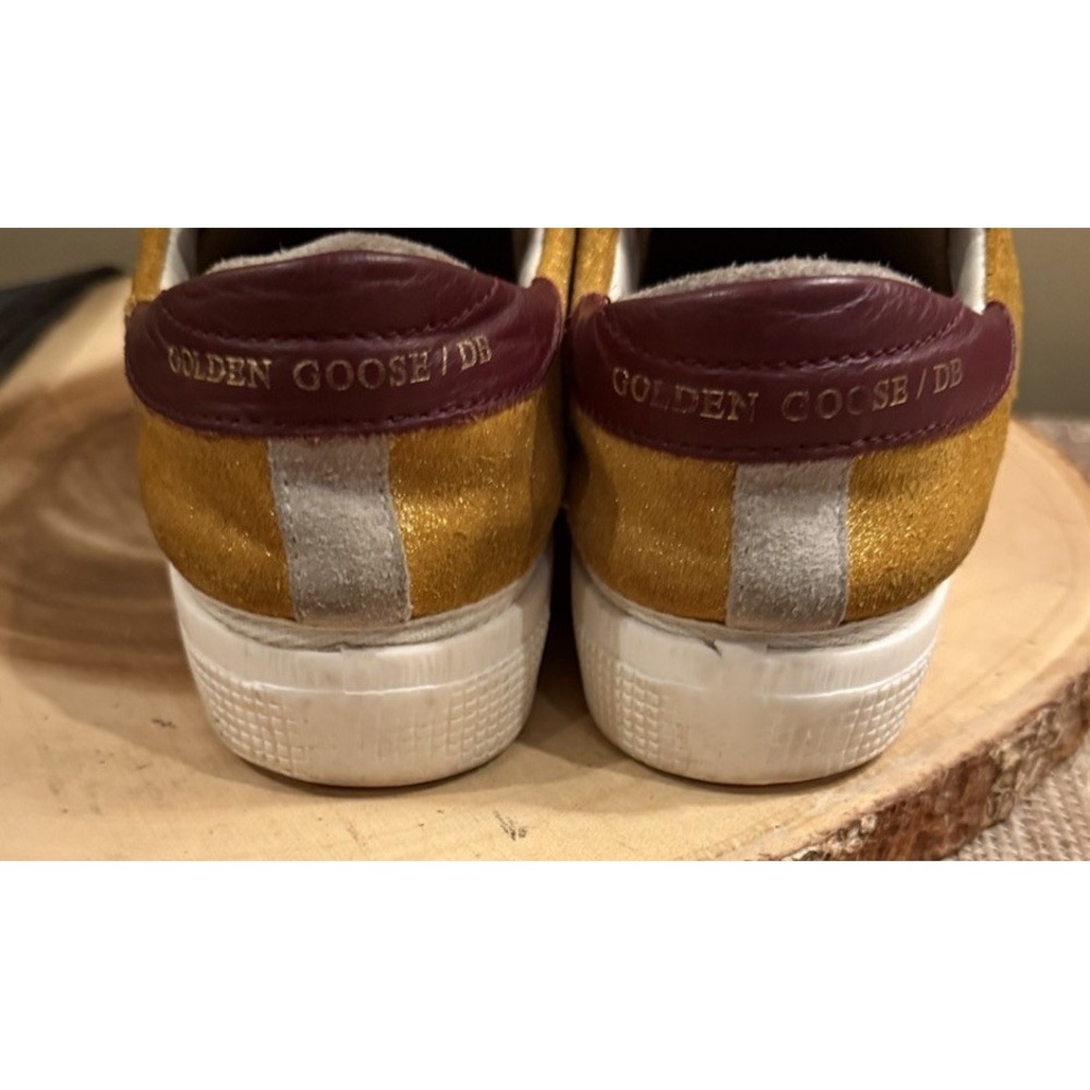 Golden‎ Goose Two-Tone May Shoes Women's 5 Mustard Suede  Sneakers & Zipper Case - Picture 12 of 16